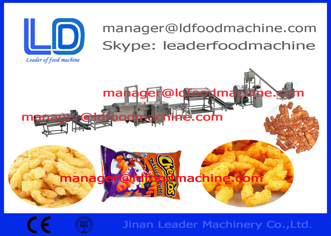 El NAK Kurkure de Cheetos/de Nik que hace la máquina, Nik Naks/maíz encrespa la línea de la producción alimentaria