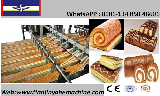 Cadena de producción automática hecha acero de la torta del rollo suizo de Stainelss