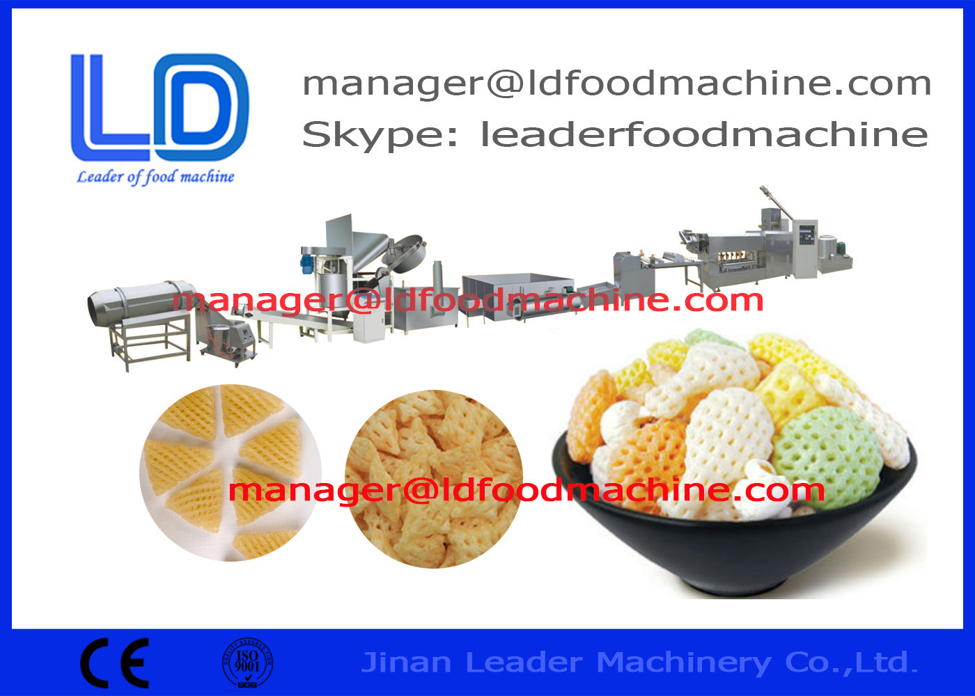 Maquinaria de la pelotilla del bocado del almidón de mandioca/del almidón de maíz 3D para la fabricación de los snacks