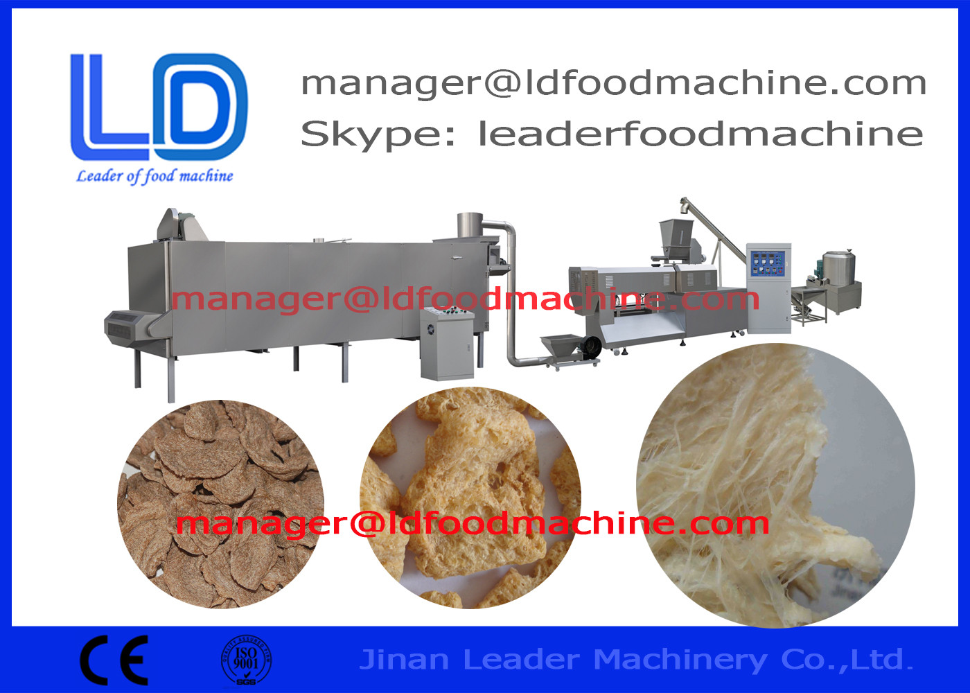 180--equipo de proceso de la soja 200kg/h, máquina texturizada de la comida de la proteína de la soja